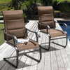 Patio Dining Chairs Set of 4 All Weather Outdoor Padded Textilene Patio Chairs Breathable Spring Motion Textile