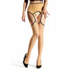 Pearl Cutout Open-Crotch Oil Glossy Sheer Pantyhose Garter Tights