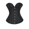 Victorian Floral Jacquard Overbust Corset Front Busk Lace-Up Bustier Top