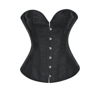 Victorian Floral Jacquard Overbust Corset Front Busk Lace-Up Bustier Top