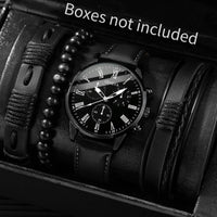 4/5PCS Fashion Men Watches Casual Male's Quartz Watch Bracelets Set Relogio Masculino Reloj Hombre（Without Box）