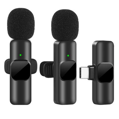 Wireless Lavalier Microphone - Mini Clip-On Mic for iPhone Android Recording