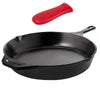 30cm Cast Iron Pre-Seasoned Skillet With Silicone Hot Handle Holder Frying Pan 12