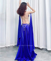 Rhinestone Studded Top & High-Slit Long Skirt Belly Dance Performance Set