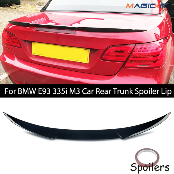 For BMW E93 335i M3 Car Rear Trunk Spoiler Lip Carbon Fiber Look Rear Wing Spoiler 2007-2013 Gloss Black Spoiler Kit Accessories