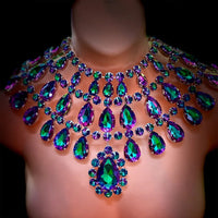 Multicolored Rhinestone Statement Necklace