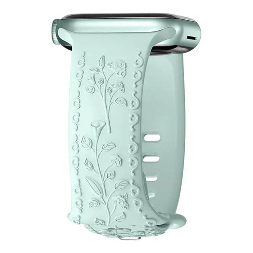 Apple Watch Silicone Band - Floral Engraved - Stylish Design