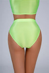 High-Waist Oil Glossy Sheer G-String Thong Satin Smooth Seamless Briefs