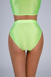 High-Waist Oil Glossy Sheer G-String Thong Satin Smooth Seamless Briefs