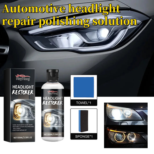 Car Headlight Cleaning Refurbishment Repair Fluid Car Lampshade Yellowing Scratches, cracks repair Polishing Agent 100ml