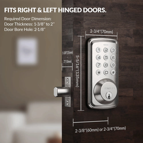 ZOMOSS Smart Keypad Door Lock,Digital Code Keyless Entry With Anti-Peeking Password, Auto Lock, And Easy Installation