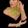 Yellow Rhinestone Showgirl Jewelry Set
