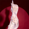 Ultra-Thin 1D Dot Oil Shiny Opera Length Gloves Sheer Glossy Performance Gloves