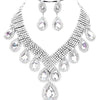Rhinestone Drop Necklace & Earring Set