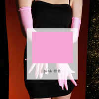 80D Satin Shiny High-Elasticity Opera Length Gloves Stage Performance Gloves