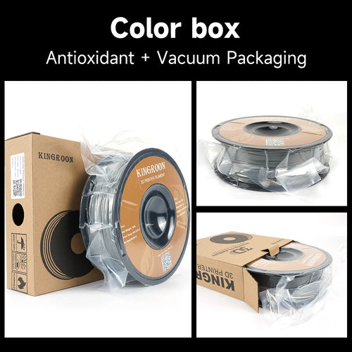 KINGROON 3D Printer Filament PLA PETG TPU ABS 5KG Bundle Black White Gray 1.75mm No bubbles Plastic 5 roll 1kg , Random Spool