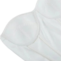 Overbust Corset Bustier Top Built-In Bra Cup Lace-Up Waist Cincher