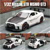 1/32 Nissan Skyline GTR R35 Nismo GT3 Racing Toy Car Model For Children RMZ CiTY Diecast Alloy Miniature Sound Light Collection