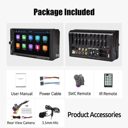 ESSGOO 2 DIN 7 Inch Car Stereo - Apple CarPlay, Android Auto, IPS Touch Screen