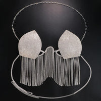 Dazzling Crystal Tassel Chest Chain & Dance Belly Bra Jewelry