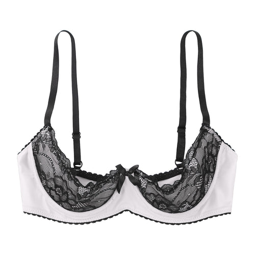 Lace Underwire Half-Cup Balconette Bra