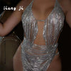 Dazzling Crystal Tassel Bra Chain & Thong Bikini Body Jewelry Set