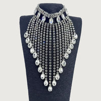 Rhinestone Tassel Fringe Necklace