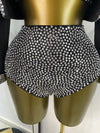 Rhinestone Bustier, High-Waist Mini Shorts & Cropped Jacket 3-Piece Performance Costume Set