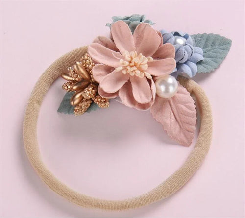 Elegant Baby Girls Headband with Shiny Rhinestones and Lace Bow Soft Elastic Hair Band for Photo Shoots and Special Occasions