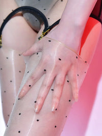 Sheer Polka Dot Hosiery and Gloves Set