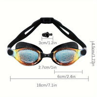 Fashion Swimming Set Goggles Earplugs Nose Clips Swim Cap Anti-Fog UV-Proof Waterproof Unisex Adult Training Essential Swimming