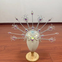 Luxury Peacock Rhinestone Statement Crown – Oversized Crystal Headpiece & Show-Stopping Hair Jewelry for Fashion Shows, Galas & Festivals