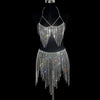 Dazzling Crystal Tassel Body Chain & Skirt Set