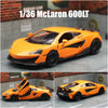 1/36 McLaren 600LT Toy Car For Children RMZ City Diecast Miniature Vehicle Model Super Pull Back Car Collection Gift for Boys