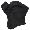 Black Striped Overbust Corset Top Zipper Front Lace-Up Bustier Body Shaper