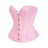 Victorian Floral Jacquard Overbust Corset Front Busk Lace-Up Bustier Top