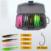 61pcs/set Simulation Bionic Lures Fork Tail Wobbler Bait Hook Gear Tools with Storage Box Soft Lightweight Fishing Accessories