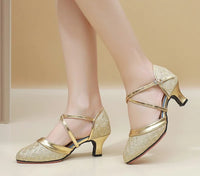 The Stardust Starlight Latin Sandal – Metallic Ballroom & Tango Heel