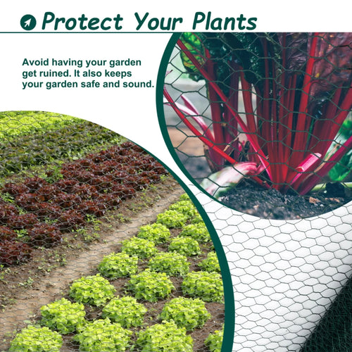 Large Galvanized Hexagonal Chicken Wire - Anti-Rust Poultry Netting for Garden, 60M Wire Fencing for Chicken Coop