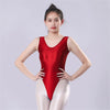 Backless High-Cut Sheer Oil Glossy Bodysuit Satin Smooth Leotard
