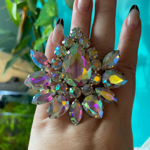 AB Rhinestone Statement Ring