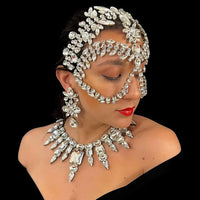 Rhinestone Masquerade Crystal Face Chain Mask