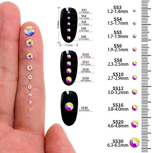 SS3-SS30 Gold Bottom Flat Back Glass High Quality Crystal Rhinestones