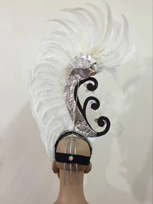 The Stardust Royal Plume – Feathered Carnival & Cabaret Stage Headdress