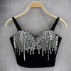 Crystal Beaded Bustier Corset Crop Top Nightclub Party Bralette