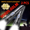 2pcs Strong Light Flashlight USB Rechargeable Small Xenon Lamp Portable Ultra Bright Long-range Outdoor Household Led