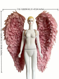 Large Feather Angel Wings Backpiece with Shoulder Straps