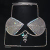 Dazzling Crystal Ankh Cross Chest Chain & Halter Bra Body Jewelry