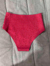 Red Rhinestone High-Waist Pole Dance Shorts & Gogo Performance Bottoms