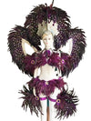 Jewel-Toned Feathered Wings and Headdress Set